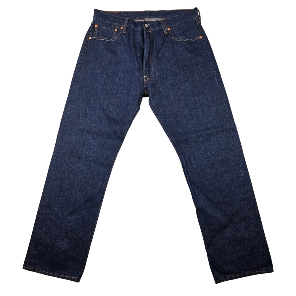 Levi's 501 Original Fit Jeans Mens 36x32 Dark Wash Blue Excellent Straight Leg